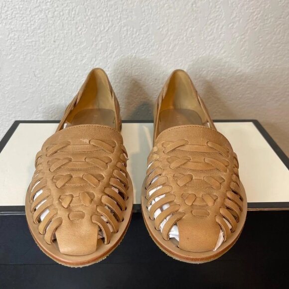Nisolo Huarache Sandals Woven Flat Brown Leather Slip On Women's Size 11 US - Picture 1 of 9